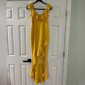 New with tags lovers and friends XS yellow dress low high